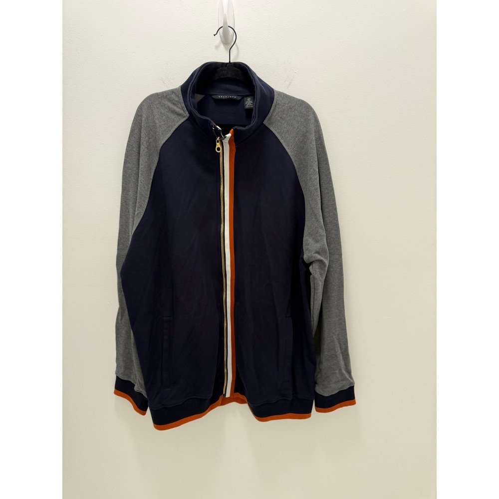 Sean John Mens 4XL Track Jacket Navy Gray Orange Stripe Full Zip Streetwear